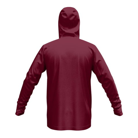 Glide Tech Zip Hoodie Maroon Back View